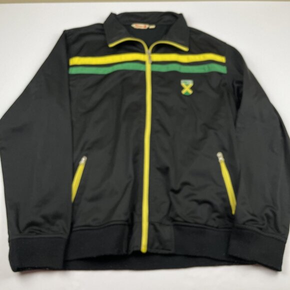 Morrisey Jamaica Track Jacket Men’s XL Rasta Black Yellow Green Stripes Zipper - Picture 1 of 10